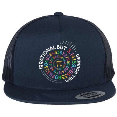 Irrational But Well Rounded Pi Day Math Teacher Student Geek Flat Bill Trucker Hat