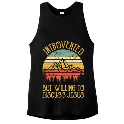Introverted But Willing To Discuss Jesus Christian Ladies PosiCharge Tri-Blend Wicking Tank
