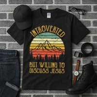 Introverted But Willing To Discuss Jesus Christian Tall T-Shirt