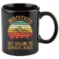 Introverted But Willing To Discuss Jesus Christian 11oz C Handle Ceramic Mug