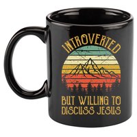 Introverted But Willing To Discuss Jesus Christian 11oz C Handle Ceramic Mug