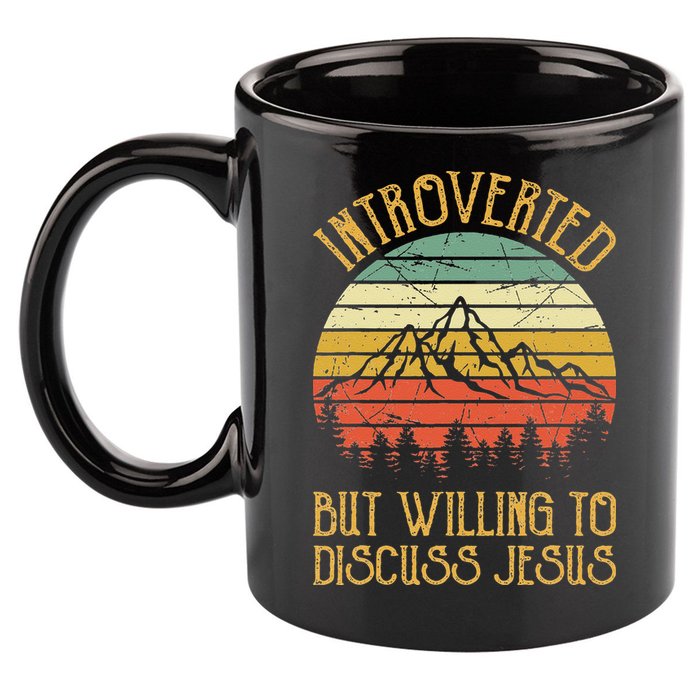 Introverted But Willing To Discuss Jesus Christian 11oz C Handle Ceramic Mug