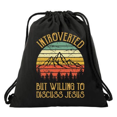 Introverted But Willing To Discuss Jesus Christian Drawstring Bag