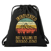 Introverted But Willing To Discuss Jesus Christian Drawstring Bag