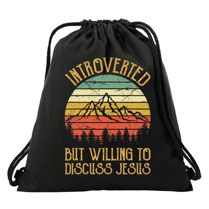 Introverted But Willing To Discuss Jesus Christian Drawstring Bag