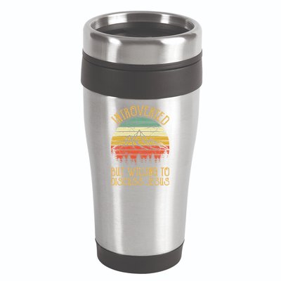 Introverted But Willing To Discuss Jesus Christian 16oz Travel Tumbler
