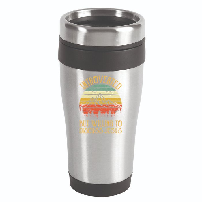 Introverted But Willing To Discuss Jesus Christian 16oz Travel Tumbler
