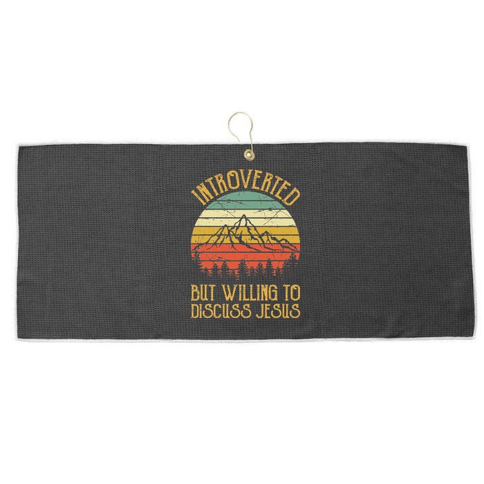 Introverted But Willing To Discuss Jesus Christian Large Microfiber Waffle Golf Towel