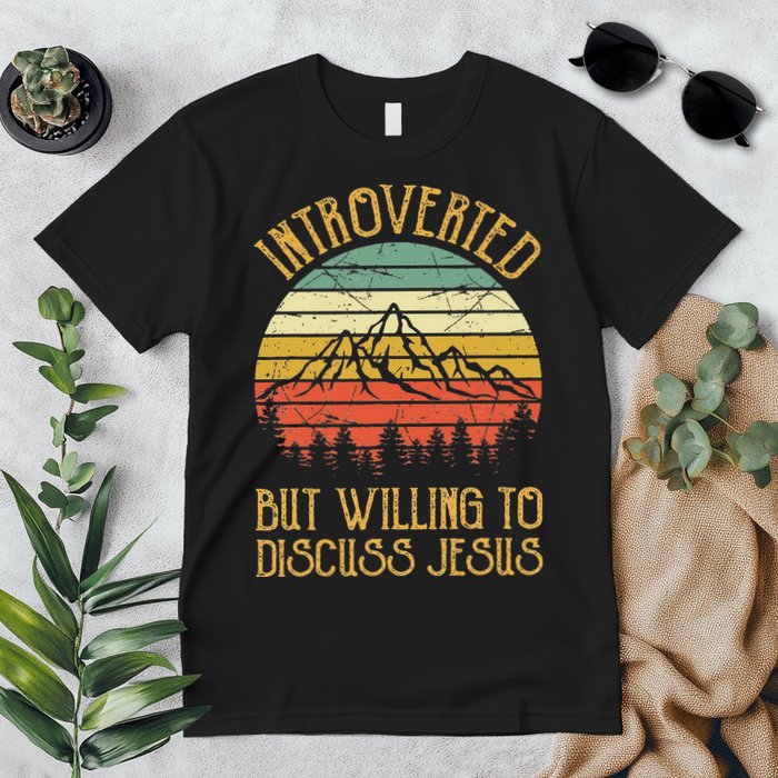 Introverted But Willing To Discuss Jesus Christian Premium T-Shirt