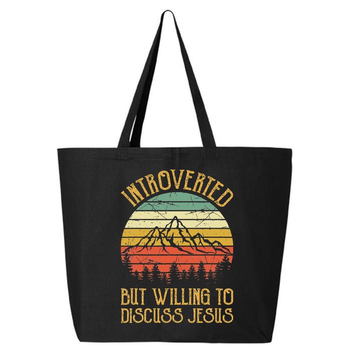 Introverted But Willing To Discuss Jesus Christian 25L Jumbo Tote