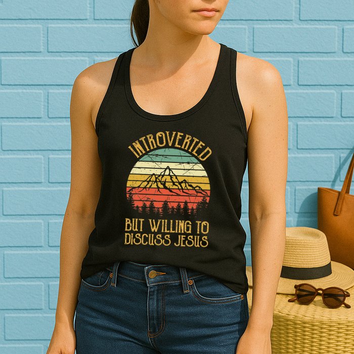 Introverted But Willing To Discuss Jesus Christian Womens Tank Top