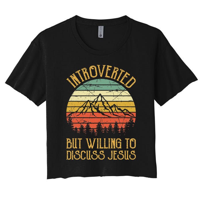 Introverted But Willing To Discuss Jesus Christian Crop Top
