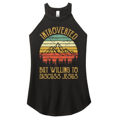 Introverted But Willing To Discuss Jesus Christian Women's Perfect Tri Rocker Tank