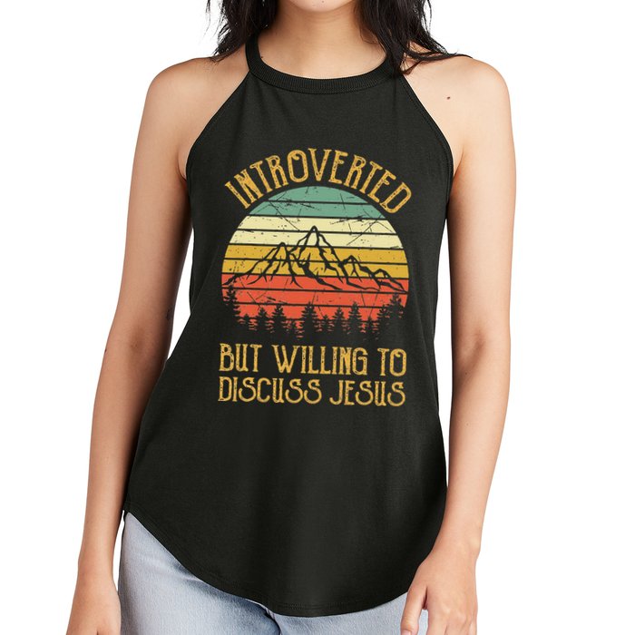 Introverted But Willing To Discuss Jesus Christian Women's Perfect Tri Rocker Tank