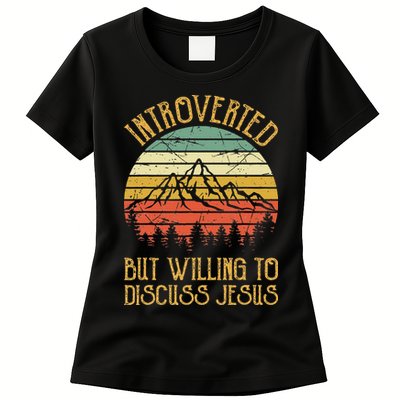 Introverted But Willing To Discuss Jesus Christian Womens T-Shirt