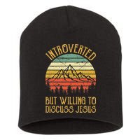 Introverted But Willing To Discuss Jesus Christian Short Acrylic Beanie