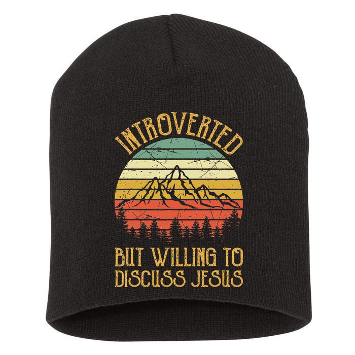 Introverted But Willing To Discuss Jesus Christian Short Acrylic Beanie