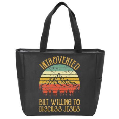 Introverted But Willing To Discuss Jesus Christian Zip Tote Bag