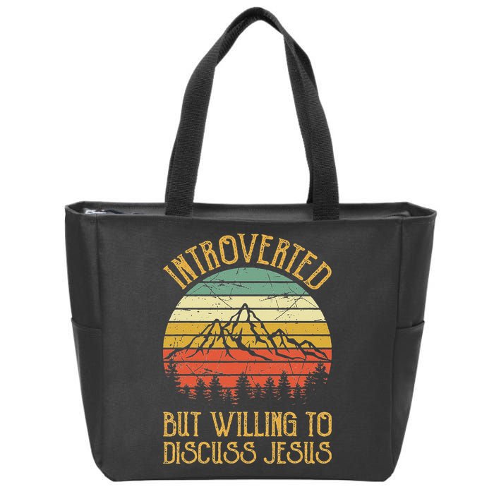 Introverted But Willing To Discuss Jesus Christian Zip Tote Bag