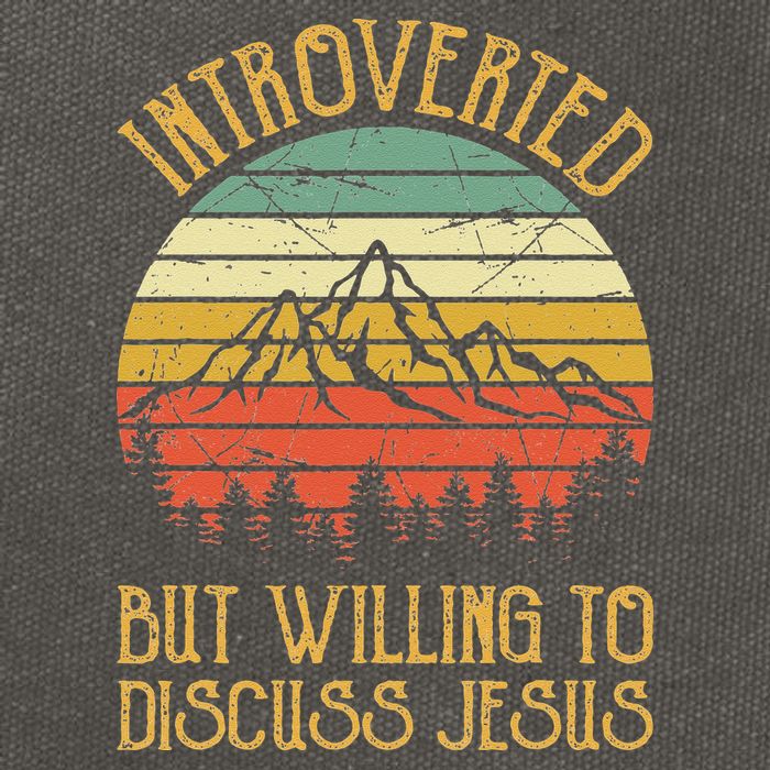 Introverted But Willing To Discuss Jesus Christian Cotton Canvas Backpack