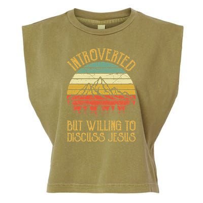 Introverted But Willing To Discuss Jesus Christian Garment-Dyed Women's Muscle Tee
