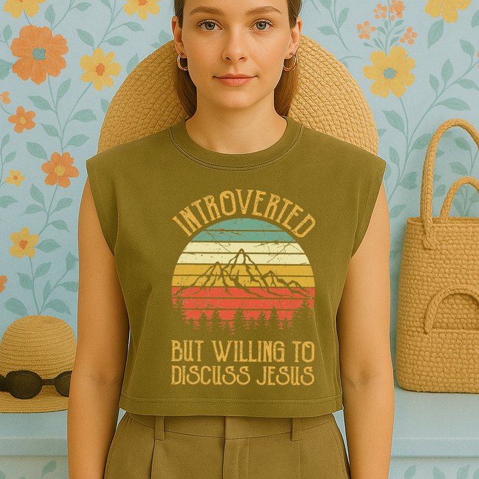 Introverted But Willing To Discuss Jesus Christian Garment-Dyed Women's Muscle Tee