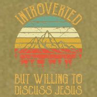 Introverted But Willing To Discuss Jesus Christian Garment-Dyed Women's Muscle Tee