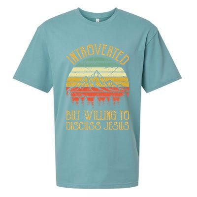 Introverted But Willing To Discuss Jesus Christian Sueded Cloud Jersey T-Shirt