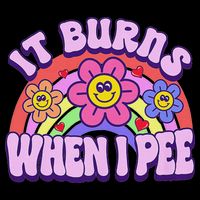 It Burns When I Pee Funny Sarcastic Ironic Inappropriate Flat Bill Trucker Hat