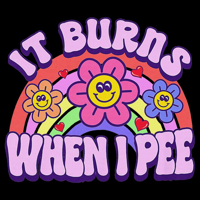 It Burns When I Pee Funny Sarcastic Ironic Inappropriate Flat Bill Trucker Hat