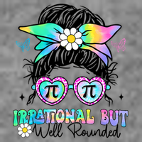 Irrational But Well Rounded Pi Day Math Happy Pi Day Girl 7-Panel Snapback Hat