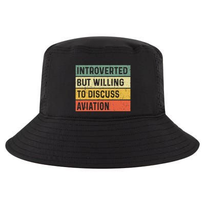 Introverted But Willing To Discuss Aviation Airplane Pilot Cool Comfort Performance Bucket Hat