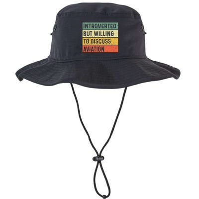 Introverted But Willing To Discuss Aviation Airplane Pilot Legacy Cool Fit Booney Bucket Hat