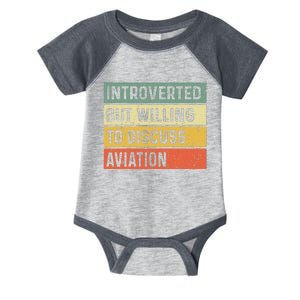 Introverted But Willing To Discuss Aviation Airplane Pilot Infant Baby Jersey Bodysuit