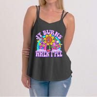 It Burns When I Pee Funny Sarcastic Ironic Inappropriate Women's Strappy Tank