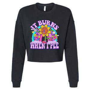 It Burns When I Pee Funny Sarcastic Ironic Inappropriate Cropped Pullover Crew