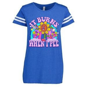 It Burns When I Pee Funny Sarcastic Ironic Inappropriate Enza Ladies Jersey Football T-Shirt