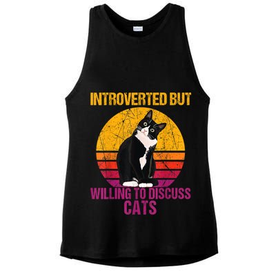Introverted But Willing To Discuss Cats Ladies PosiCharge Tri-Blend Wicking Tank