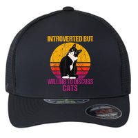 Introverted But Willing To Discuss Cats Flexfit Unipanel Trucker Cap