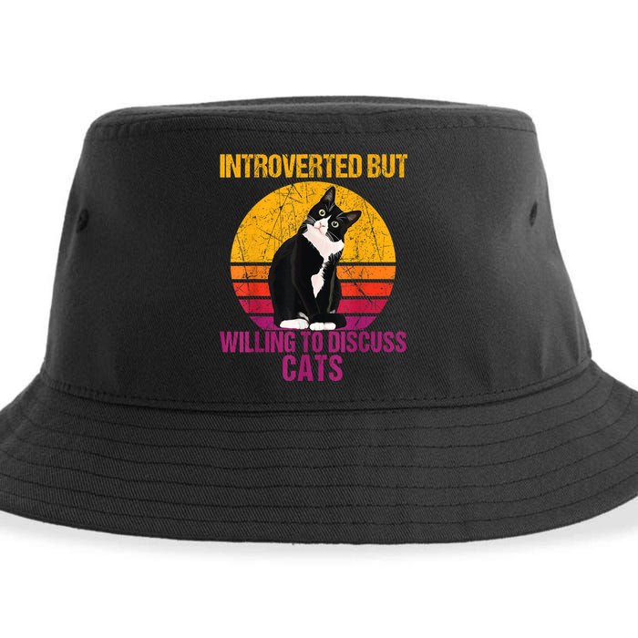 Introverted But Willing To Discuss Cats Sustainable Bucket Hat