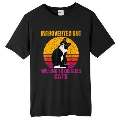 Introverted But Willing To Discuss Cats Tall Fusion ChromaSoft Performance T-Shirt