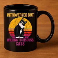 Introverted But Willing To Discuss Cats 11oz C Handle Ceramic Mug