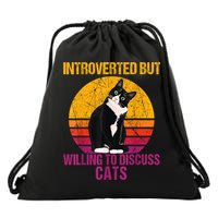 Introverted But Willing To Discuss Cats Drawstring Bag