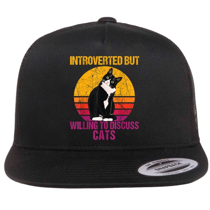 Introverted But Willing To Discuss Cats Flatbill Hat
