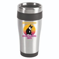Introverted But Willing To Discuss Cats 16oz Travel Tumbler