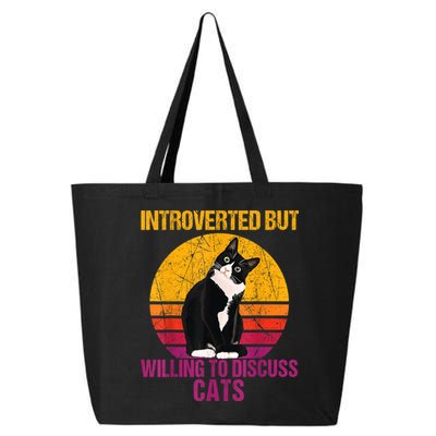 Introverted But Willing To Discuss Cats 25L Jumbo Tote