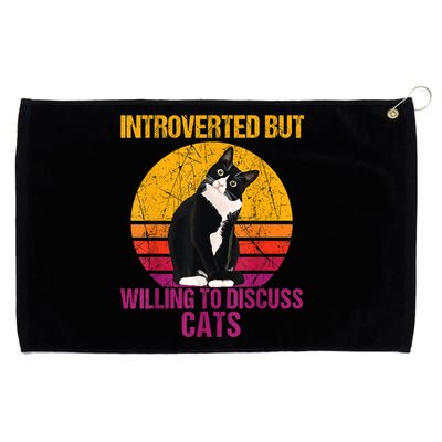 Introverted But Willing To Discuss Cats Grommeted Golf Towel