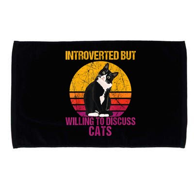 Introverted But Willing To Discuss Cats Microfiber Hand Towel