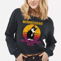 Introverted But Willing To Discuss Cats Cropped Pullover Crew