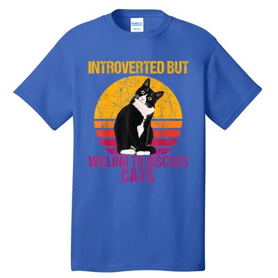 Introverted But Willing To Discuss Cats Tall T-Shirt